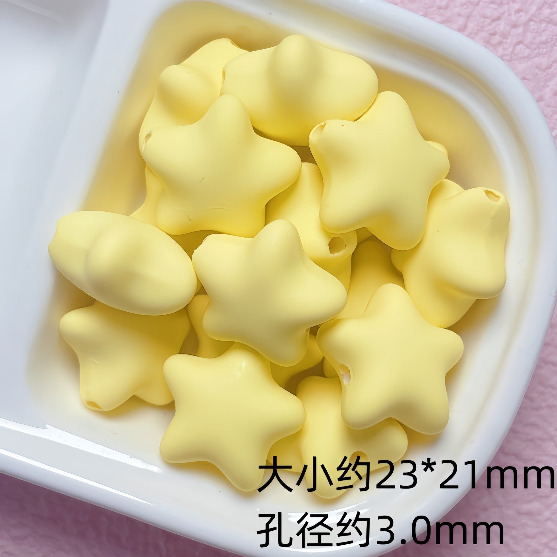 Macaron rubber feel paint chubby pentagram straight hole acrylic beads DIY phone chain material accessories Secondary image