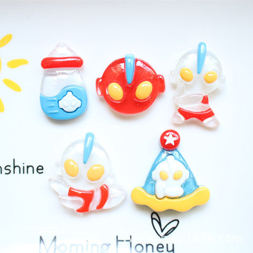 Solid color transparent cartoon superhero DIY resin accessories, materials for making phone cases and clogs, decorative patches for storage boxes Secondary image