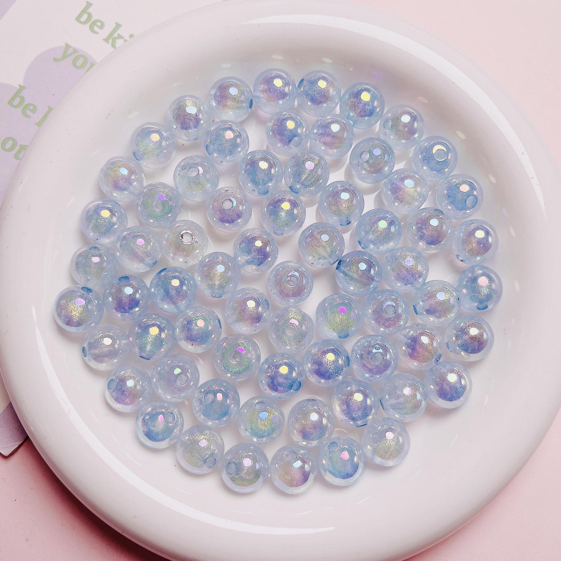 Transparent fine-shimmer meteor beads acrylic round beads DIY beading materials for phone chains, bracelets, necklaces, and accessories Secondary image